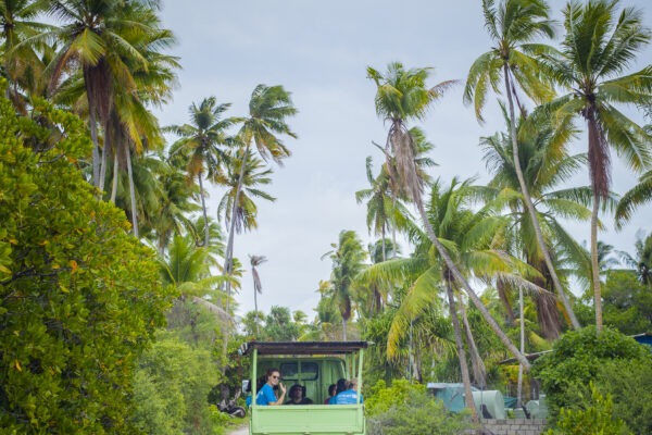 RGECAF representatives traveling to a clinic in Kiribati